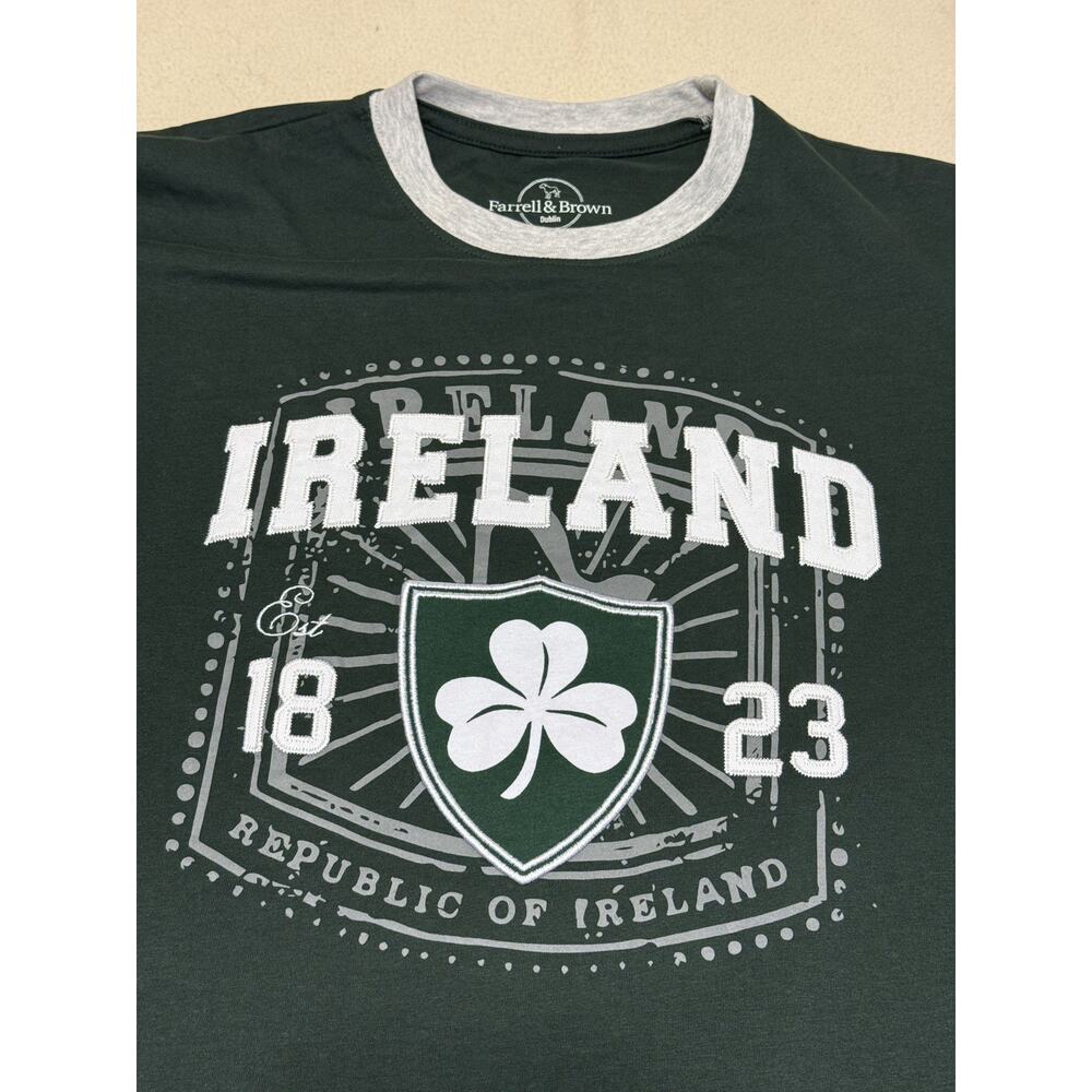 Farrell & Brown Ireland and Irish Short Sleeve Size XLHeather Green Appliqued